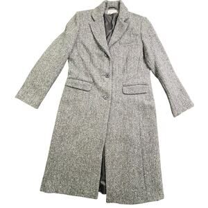 Murano Wool Single-Breasted 3/4 Long Women's Overcoat, Size 12